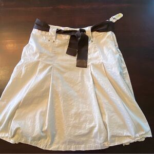 Jones New York Signature Elegant Cream Skirt with Brown Belt, NWT